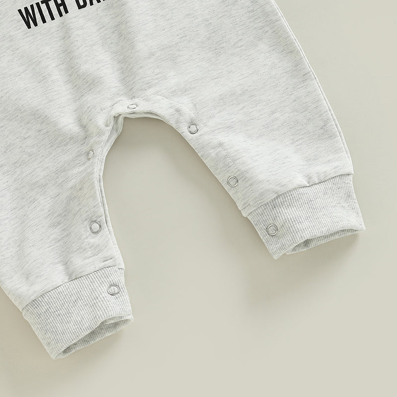 Baby Girl Boy Long Sleeve Romper Letter On Sundays We Watch Football With Daddy / Mommy Jumpsuit