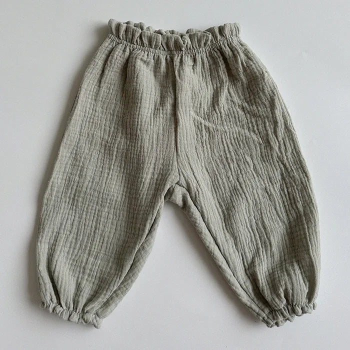 Baby Toddler Boys Girls Muslin Pants Casual Lantern Pants Long