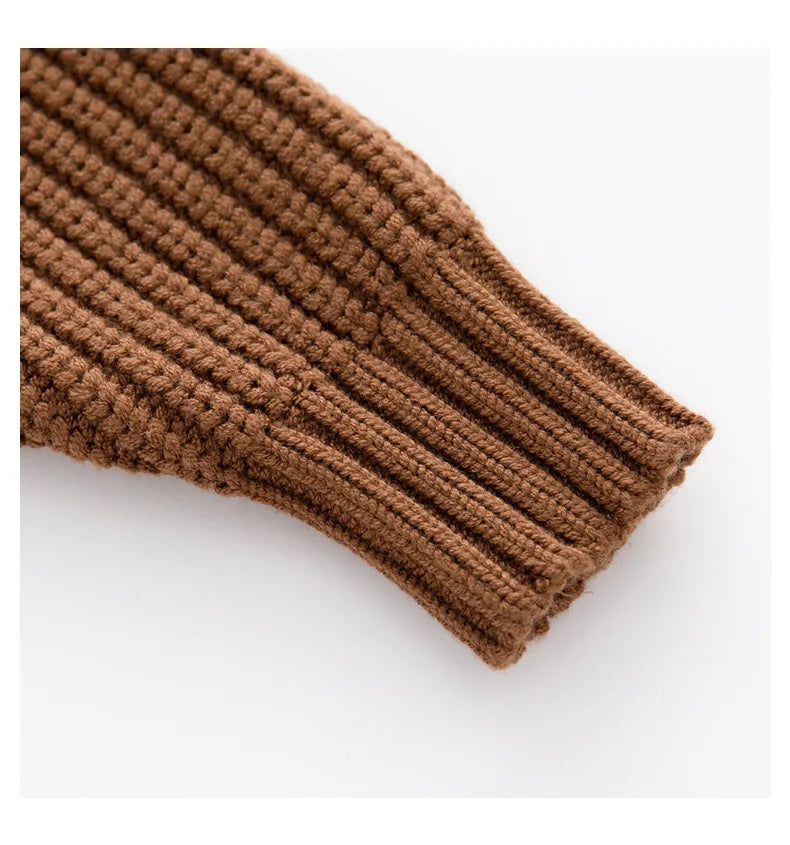 Baby Toddler Kid Boys Girls Sweater Winter Clothes Warm Thick Knit Pullover Top Infant Long Sleeve Basic Knitwear