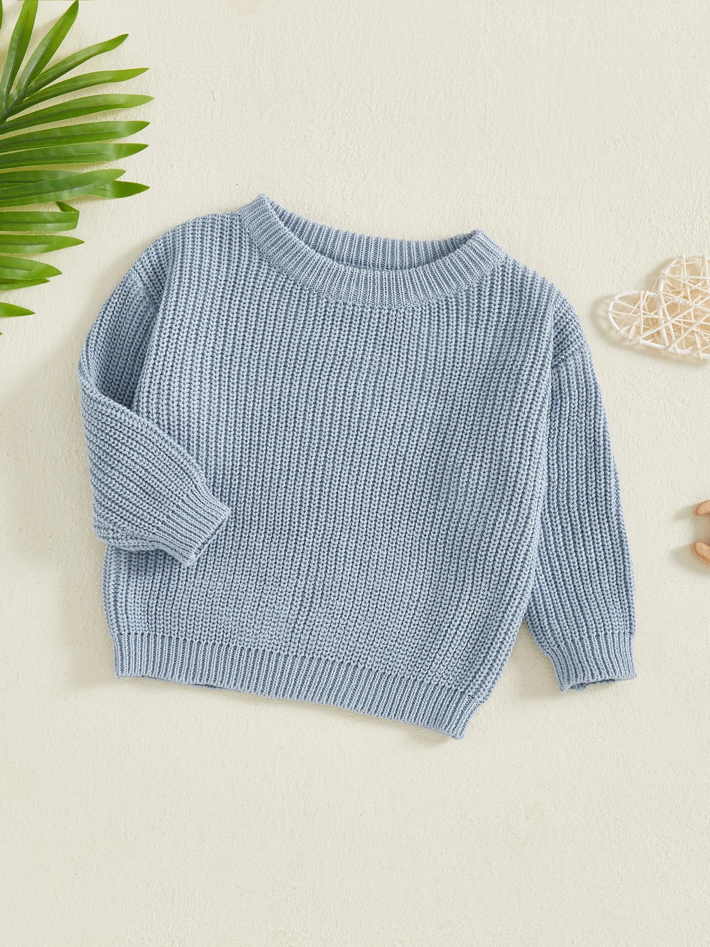 Baby Toddler Kids Girl Boy Knitted Long Sleeve Sweater Solid Loose Pullover Casual Tops Children Knitwear Clothes