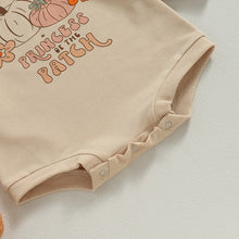 Load image into Gallery viewer, Baby Boy Girl Fall Jumpsuit Princess of the Patch Pumpkin Print Long Sleeve Bodysuit Romper
