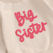 Load image into Gallery viewer, Toddler Kids Girls Big Sister Long Sleeve Crewneck Letter Embroidery Loose Fit Pullover Top
