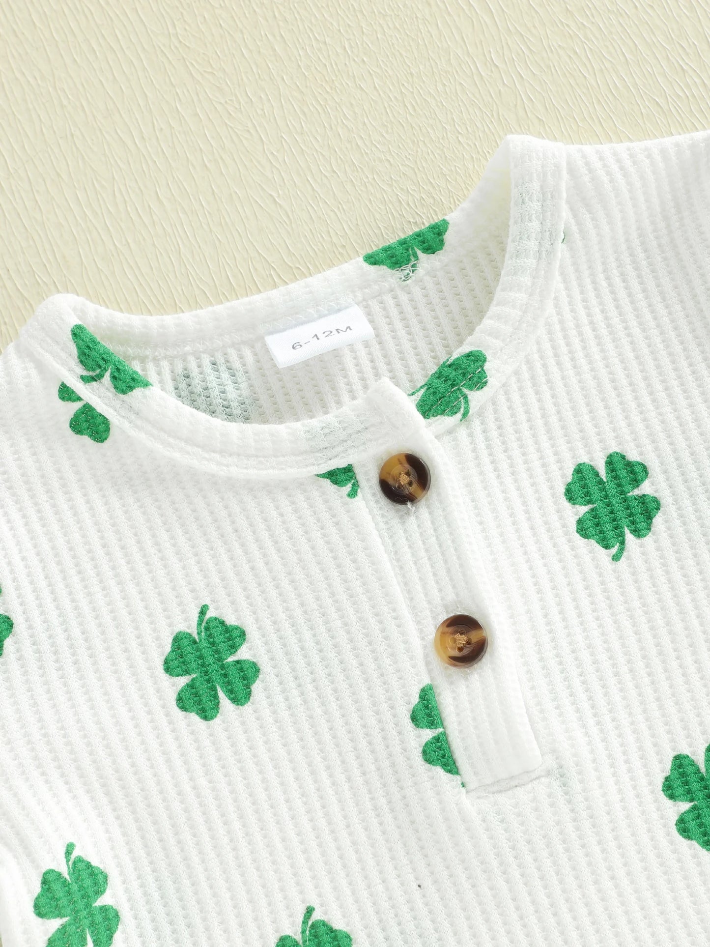 Baby Toddler Boys 2Pcs Outfit Spring Short Sleeve Crew Neck Shamrock Print Top and Elastic Waist Shorts St. Patrick's Day Set