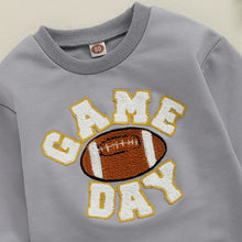 Load image into Gallery viewer, Baby Boys Girls Game Day Fall Bodysuit Letter Football Embroidery Long Sleeve Round Neck Jumpsuit Romper
