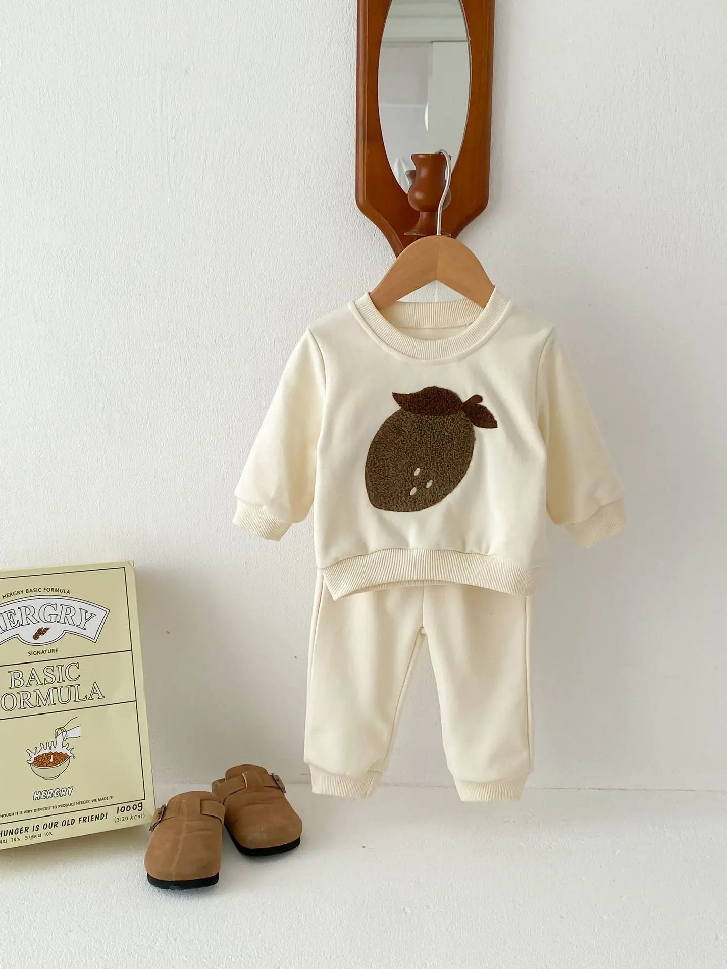 Baby Toddler Boy Girl 2Pcs Clothes Set Autumn Winter Infant Jogger Set Long Sleeve Pullover Top Pant Suit Outfit