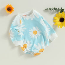 Load image into Gallery viewer, Baby Girl Bodysuit Cute Daisy Print Crew Neck Long Sleeve Romper Outfit
