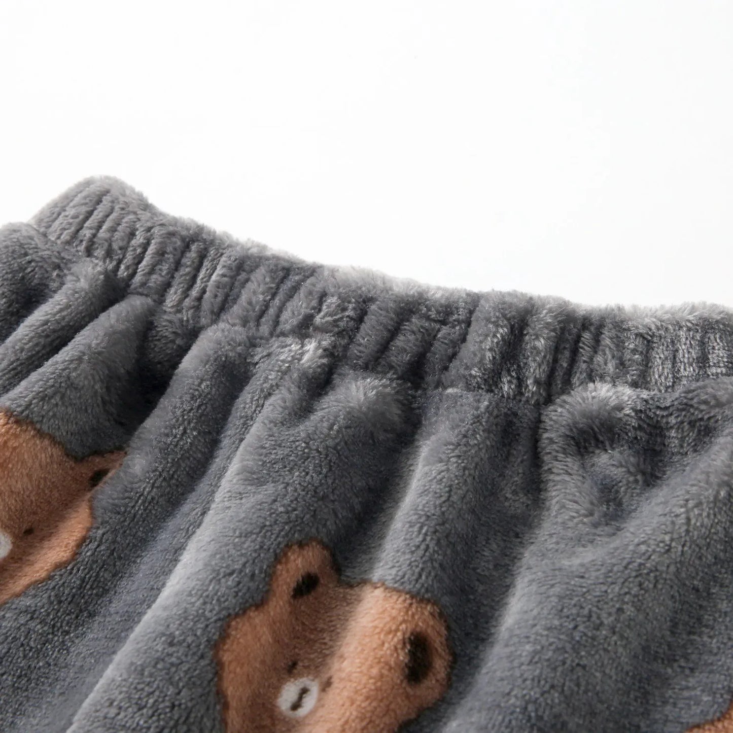 Baby Toddler Boy Girl 2Pcs Winter Clothes Set Thick Warm Pullover Top Pant Suit Bear Print Fleece Two Piece Jogger Set Outfit