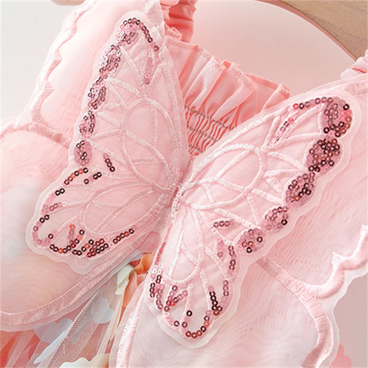 Butterfly Sequin Lace Dress