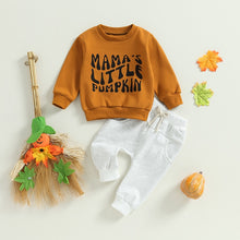 Load image into Gallery viewer, Baby Toddler Boy Girl 2Pcs Halloween Outfits Mamas Little Pumpkin Long Sleeve Yop Pants Set
