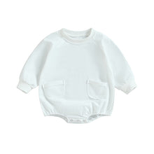 Load image into Gallery viewer, Baby Boy Girl Bodysuit Long Sleeve Round Neck Solid Jumpsuit Pockets Romper

