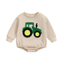 Load image into Gallery viewer, Baby Girls Boys Autumn Romper Long Sleeve Crewneck Tractor Embroidery Casual Playsuit
