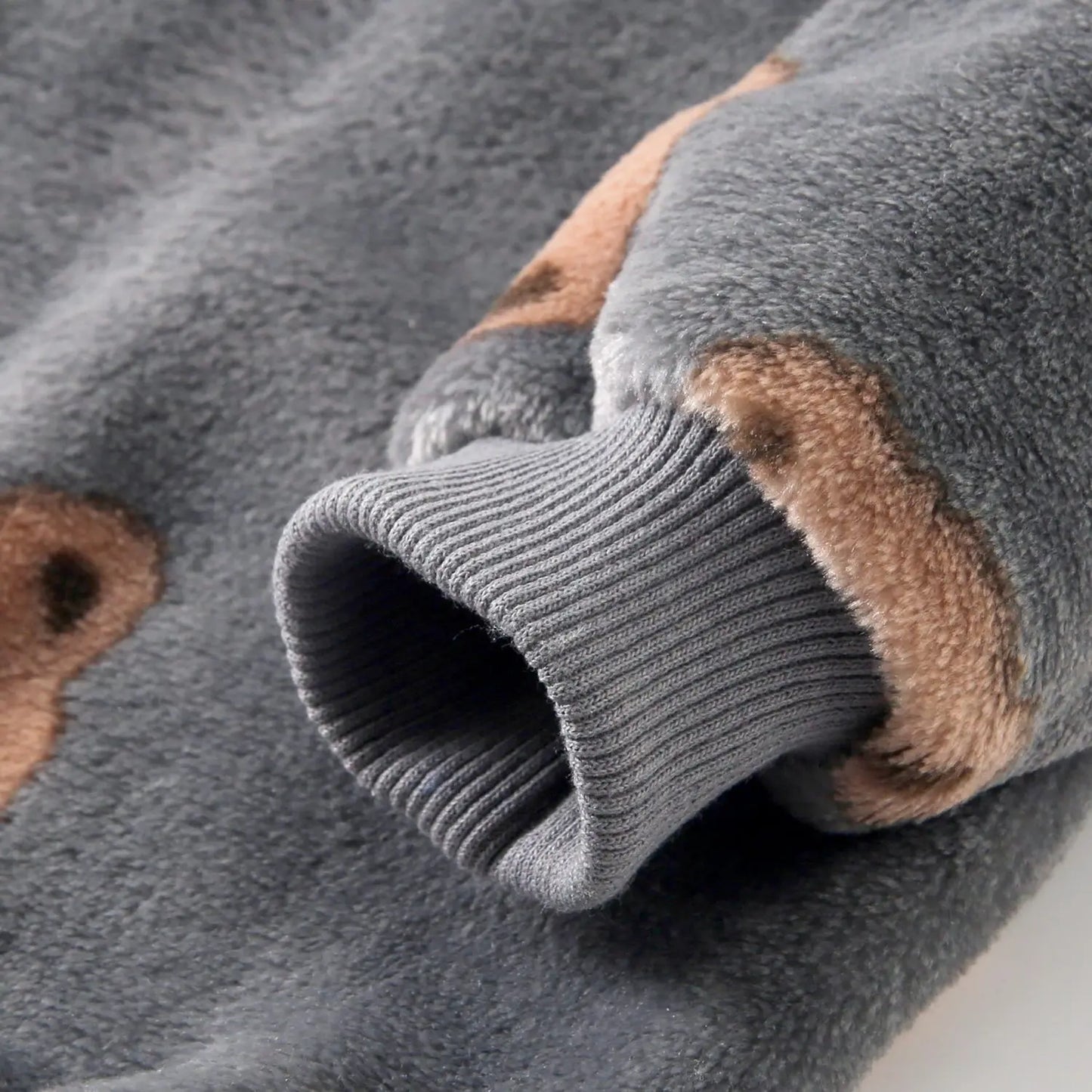 Baby Toddler Boy Girl 2Pcs Winter Clothes Set Thick Warm Pullover Top Pant Suit Bear Print Fleece Two Piece Jogger Set Outfit