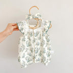 Vintage Paisley Romper With Headband Set