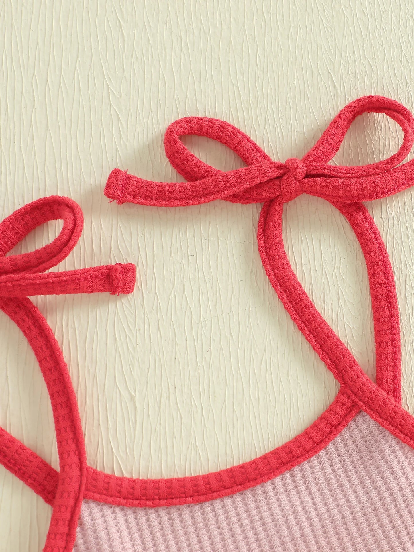 Baby Toddler Girls LOVER Valentine's Day Tank Top Flare Leg Overalls Jumpsuits Letter Embroidery Heart Print Bell Bottom Romper