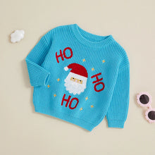 Load image into Gallery viewer, Baby Toddler Boys Gils Christmas Sweater Ho Ho Ho Long Sleeve Round Neck Santa / Wreath Pattern Knit Pullover Top
