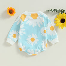 Load image into Gallery viewer, Baby Girl Bodysuit Cute Daisy Print Crew Neck Long Sleeve Romper Outfit
