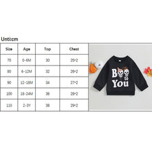 Load image into Gallery viewer, Baby Toddler Boy Girl Halloween Long Sleeve Skull Boo to You Print Pullover Top Fall Clothes
