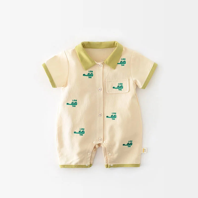 Snap Style Crocodile Jumpsuit Romper