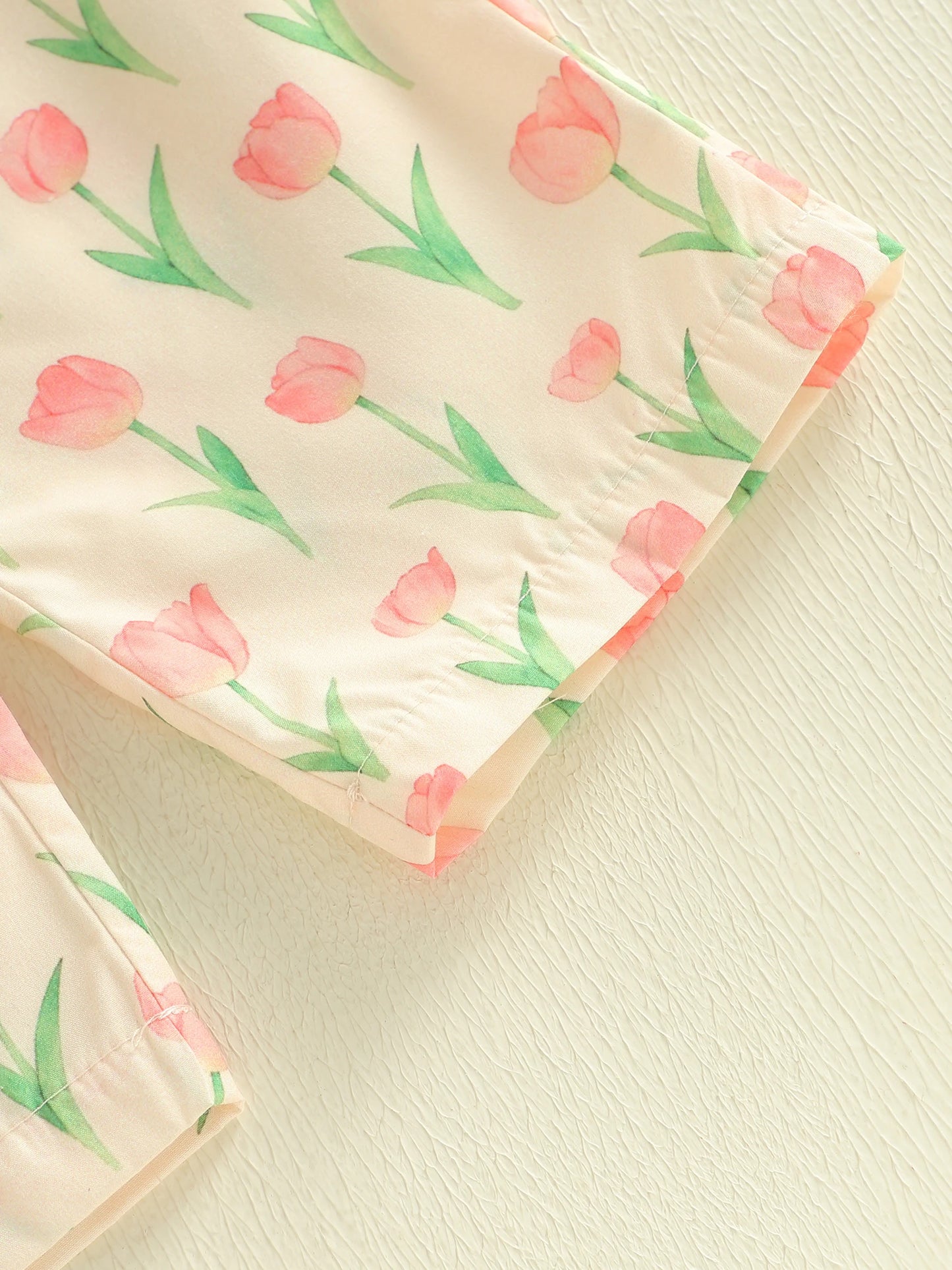 Baby Toddler Girls 2Pcs Outfit Sleeveless Tulip Print Cami Tank Top Pants Spring Set