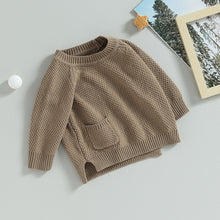 Load image into Gallery viewer, Baby Boy Girl Knitted Sweater Warm Long Sleeve Pullover with Pocket Autumn Knitwear
