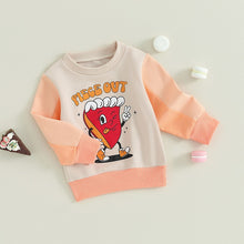 Load image into Gallery viewer, Baby Toddler Boys Girls Fall Cartoon Pie Letter Print Piece Out Long Sleeve Round Neck Pullover Loose Tops
