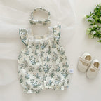 Vintage Paisley Romper With Headband Set