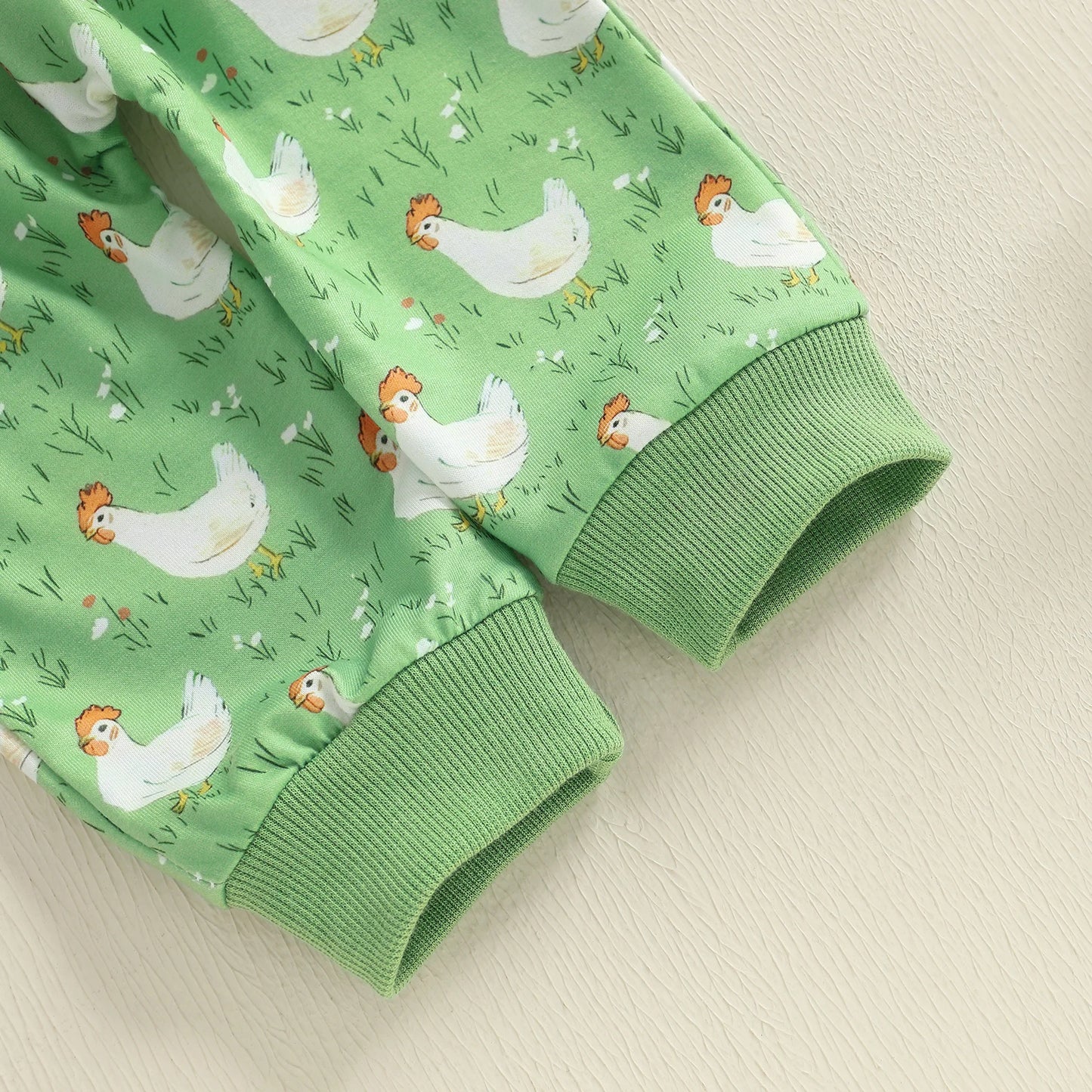 Baby Toddler Boys Girls 2Pcs Fall Outfit Long Sleeve Farm Chicken Print Top Jogger Pants Set