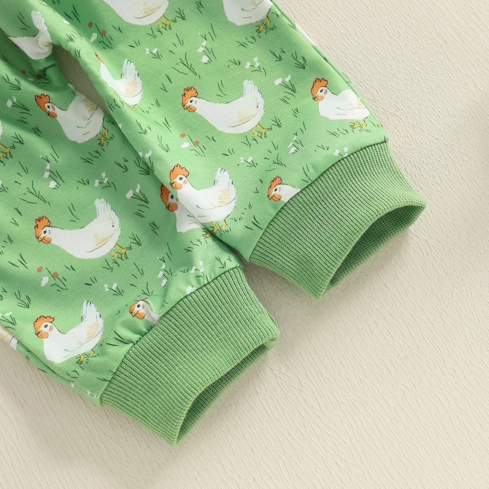 Baby Toddler Boys Girls 2Pcs Fall Outfit Long Sleeve Farm Chicken Print Top Jogger Pants Set