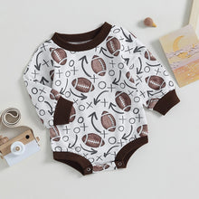 Load image into Gallery viewer, Baby Boy Girl Fall Bodysuit Long Sleeve Round Neck Football Print Jumpsuit Romper
