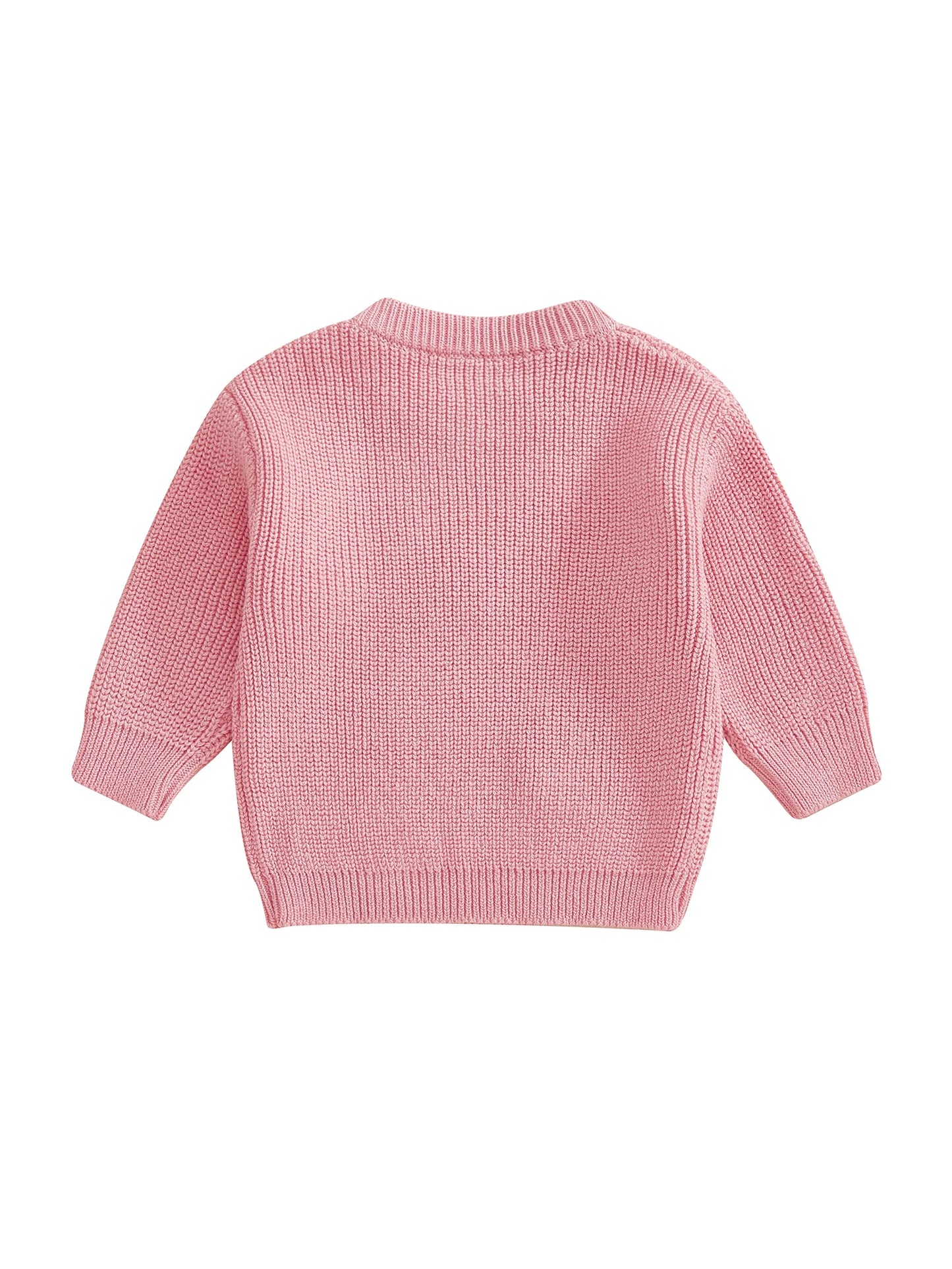 Baby Toddler Girls Autumn Knit Sweater Long Sleeve O Neck Ladybug Embroidery Pullover Knitwear Top