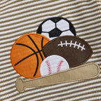 Baby Toddler Boys 2Pcs Fall Outfit Rugby Embroidery Striped Long Sleeve Top and Elastic Pants Clothes Set