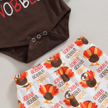 Load image into Gallery viewer, Baby Boys Girls 3Pcs Thanksgiving Outfits Long Sleeve Bodysuit Turkey Pants Hat Set

