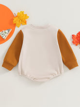 Load image into Gallery viewer, Baby Boy Girl Thanksgiving Clothes Little Turkey Letters Print Romper Long Sleeve Jumpsuit Sweatshirt
