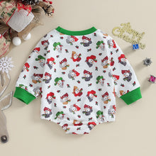 Load image into Gallery viewer, Baby Girls Boys Christmas Romper Snowman Cowboy Print Long Sleeve Playsuit Jumpsuit
