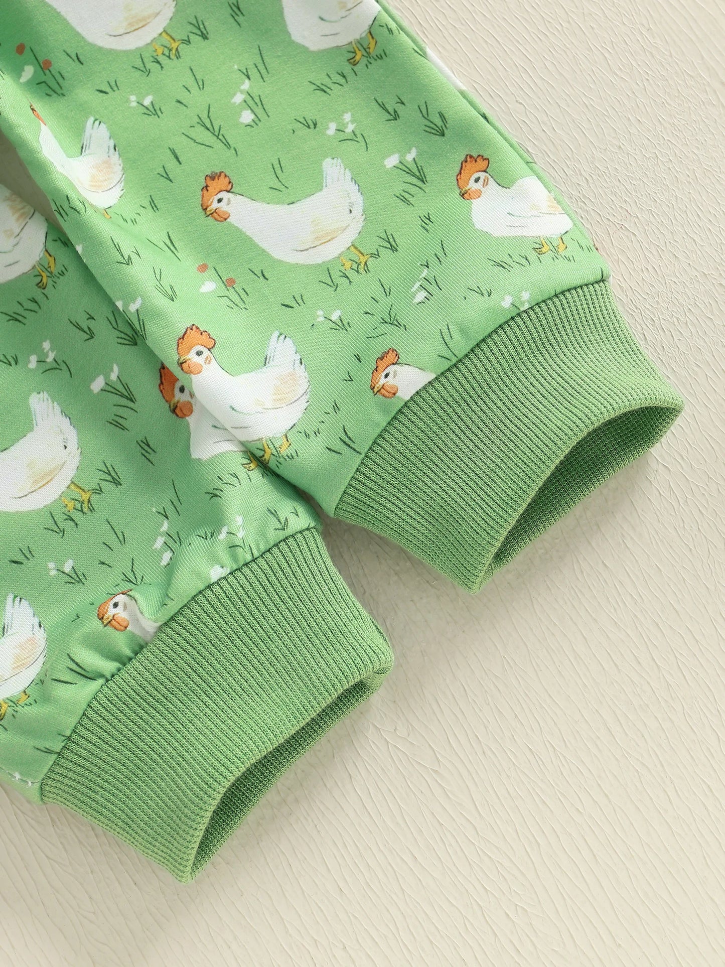 Baby Toddler Boys Girls 2Pcs Fall Outfit Long Sleeve Farm Chicken Print Top Jogger Pants Set