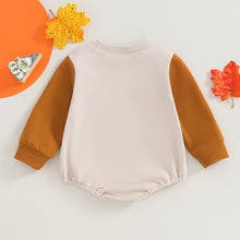 Load image into Gallery viewer, Baby Boy Girl Thanksgiving Clothes Little Turkey Letters Print Romper Long Sleeve Jumpsuit Sweatshirt
