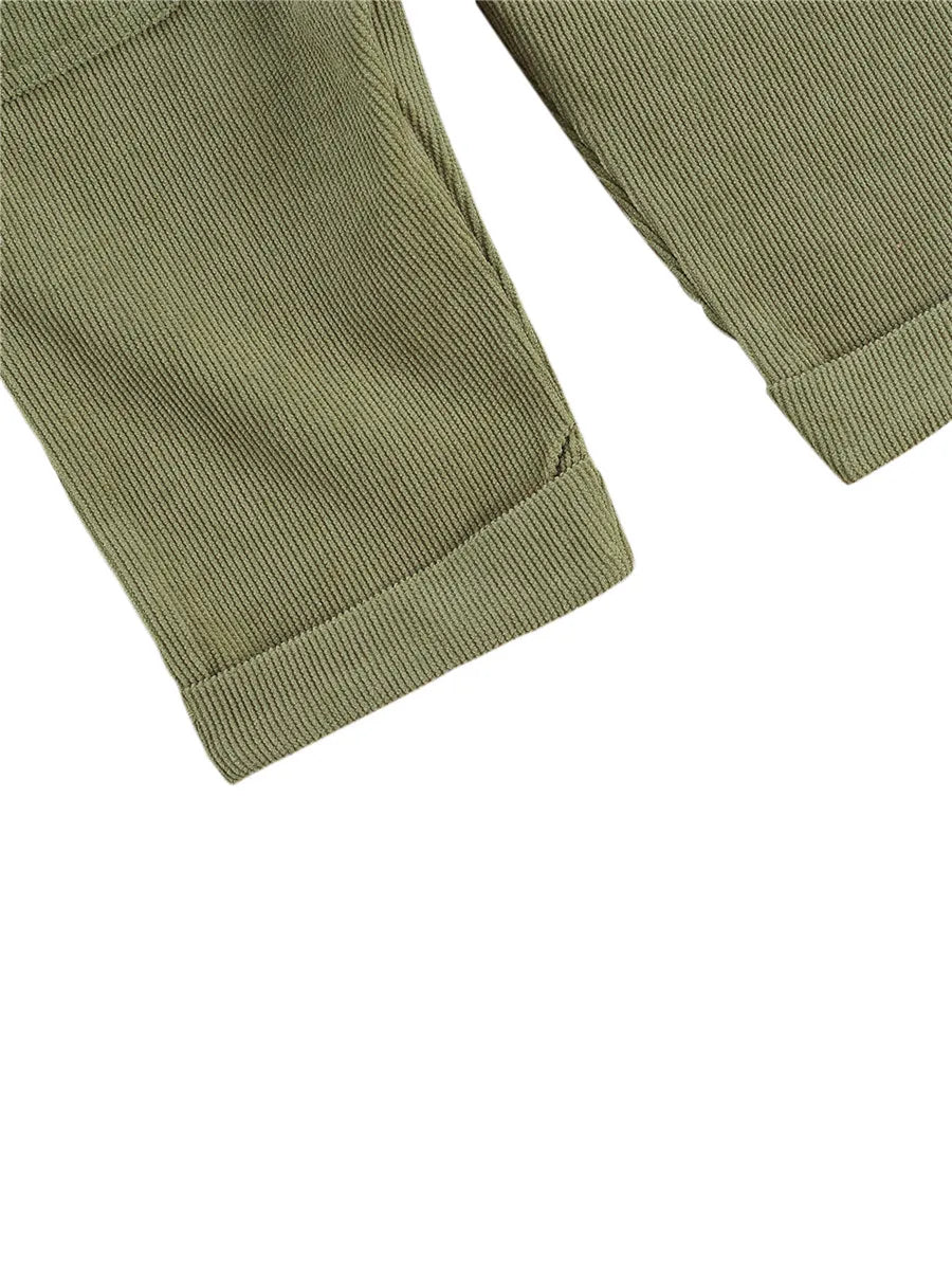 Baby Toddler Boys Girls Suspender Pants Jumpsuit With Buttons Fit Solid Color Overalls Romper