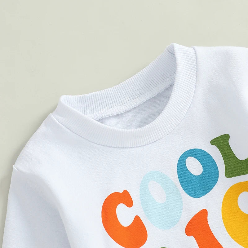 Toddler Kids Boys Cool Big Brother Club Fall Colorful Letter Print Long Sleeve Round Neck Pullover Loose Fall Top