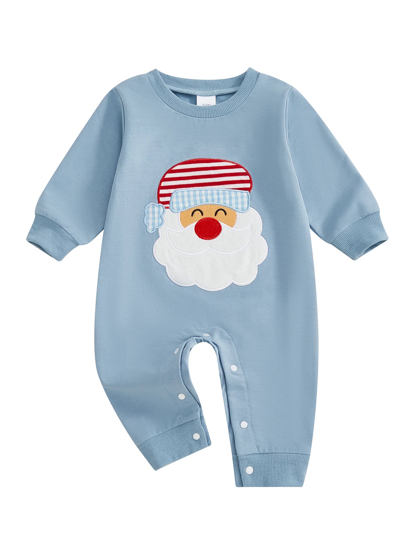 Baby Boy Girl Christmas Romper Santa Claus Crew Neck Long Sleeve Jumpsuit Cute Winter Clothes