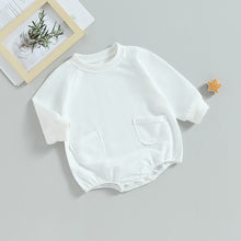 Load image into Gallery viewer, Baby Boy Girl Bodysuit Long Sleeve Round Neck Solid Jumpsuit Pockets Romper
