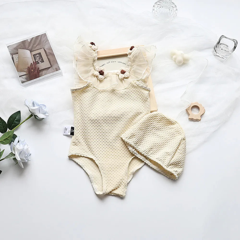 Girls Floral Swimming Suit