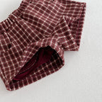 Retro Tweed Vest and Shorts Outfit Set
