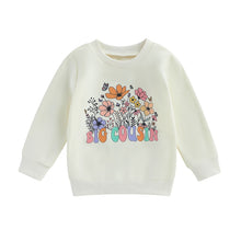 Load image into Gallery viewer, Toddler Baby Kids Girls Floral Little Cousin Big Cousin Print Long Sleeve Pullover Tops
