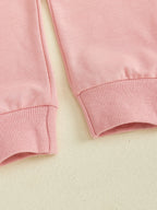 Baby Toddler Girls 2Pcs Fall Outfit Huddle & Cuddles Long Sleeve Bow Football Print Top + Pants Jogger Set Clothes