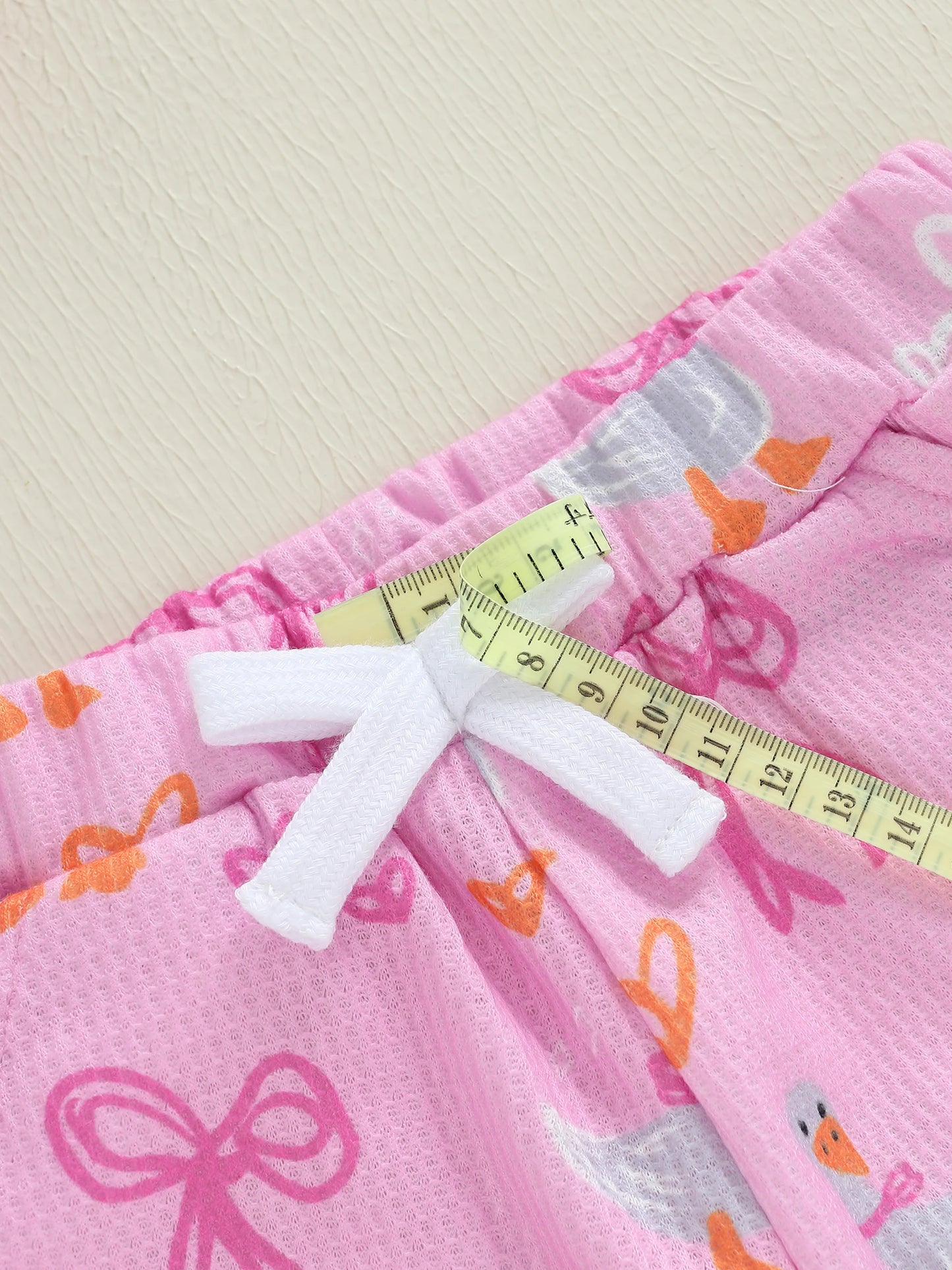 Baby Toddler Girls 2Pcs Fall Outfit Goose Bow Print Long Sleeve Round Neck Pullover Elastic Waist Pants Jogger Set