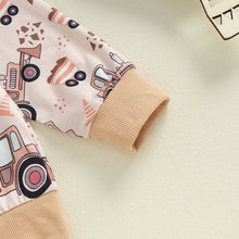 Load image into Gallery viewer, Baby Toddler Boys 2Pcs Outfit Tractor Print Long Sleeve Top and Elastic Pants Set
