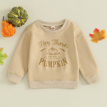 Load image into Gallery viewer, Baby Toddler Kids Boys Girls Long Sleeve Crew Neck Hey There Little Pumpkin Letters Pullover Top Clothes
