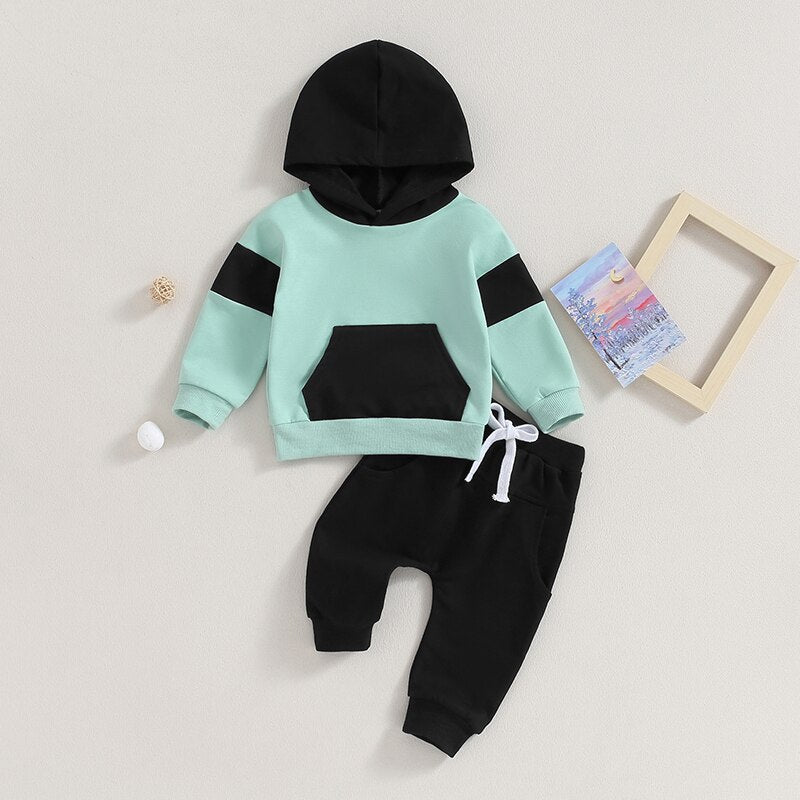 Toddler Baby Boy Girl 2Pcs Outfit Long Sleeve Hoodie Set Pants