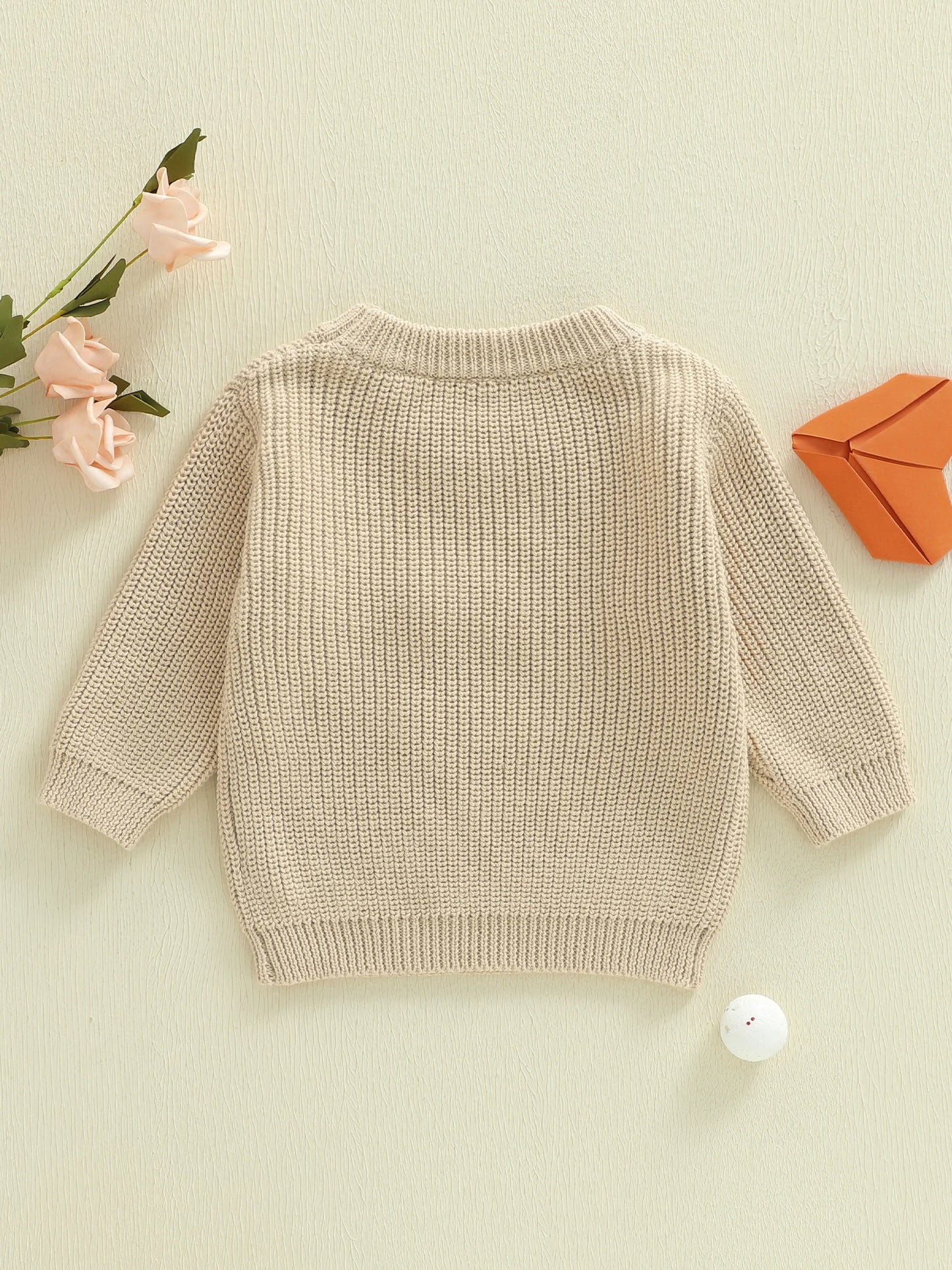 Baby Toddler Boys Valentines Sweater Fashionable Letters Lover Boy Heart Embroidery Crew Neck Long Sleeve Knit Top