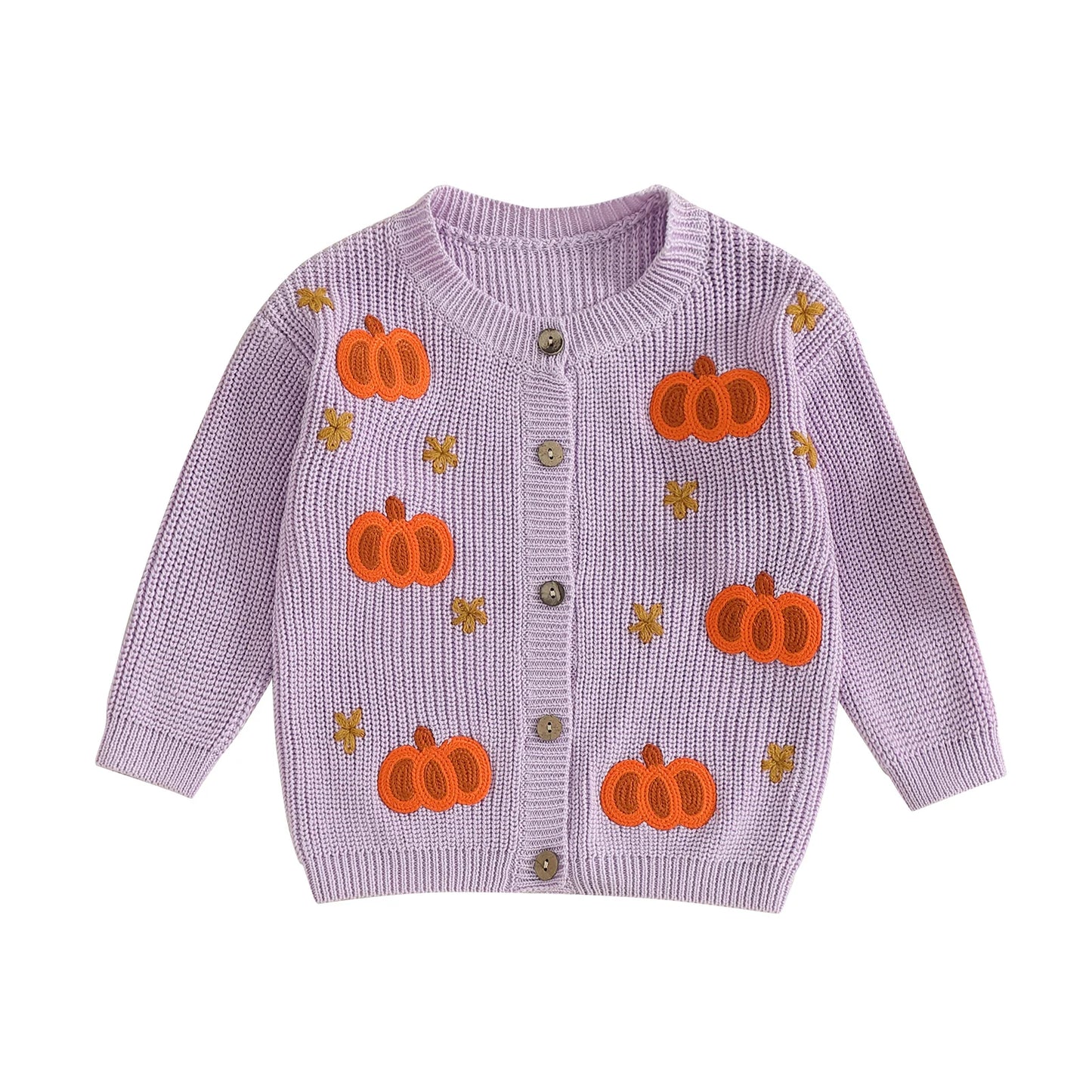 Baby Toddler Girls Halloween Sweater Casual Pumpkin Pattern Infant Button Cardigan Knitwear Warm Clothes Top